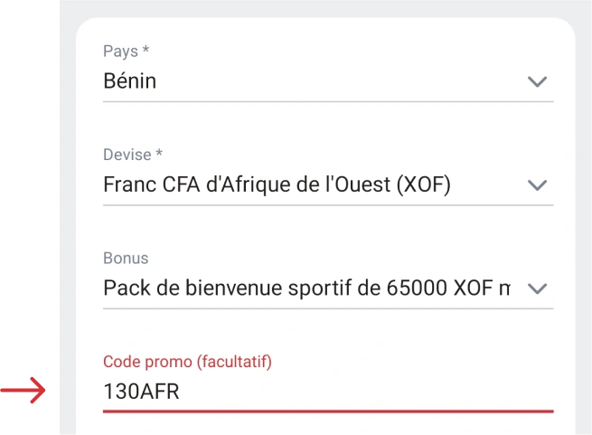 N'oubliez pas d'entrer le code 888starz Apk Bénin