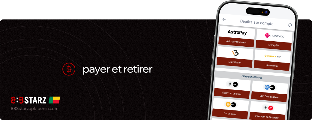 Payer et retirer 888starz Apk Bénin